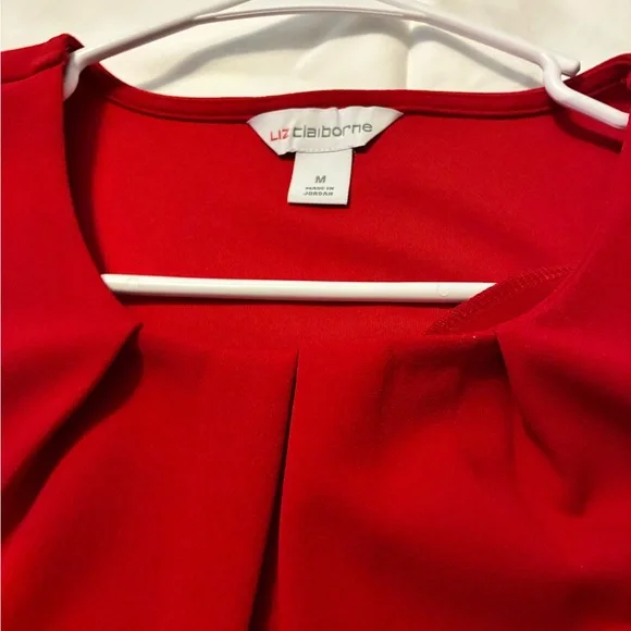 NWOT Ladies Liz Claiborne Pullover Short Cap Sleeve Blouse - Picture 4 of 8